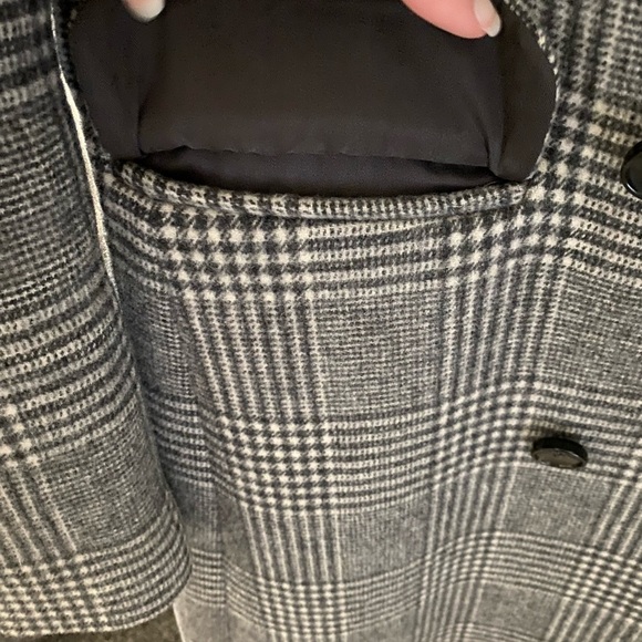 EUC Reformation Middlebury long wool winter fall coat grey plaid XS - Picture 4 of 8